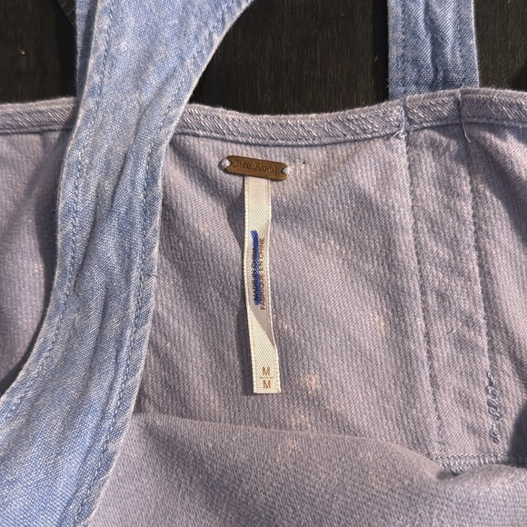Free People Changing Directions Chambray Blue Mini Dress Size Medium - Picture 4 of 8